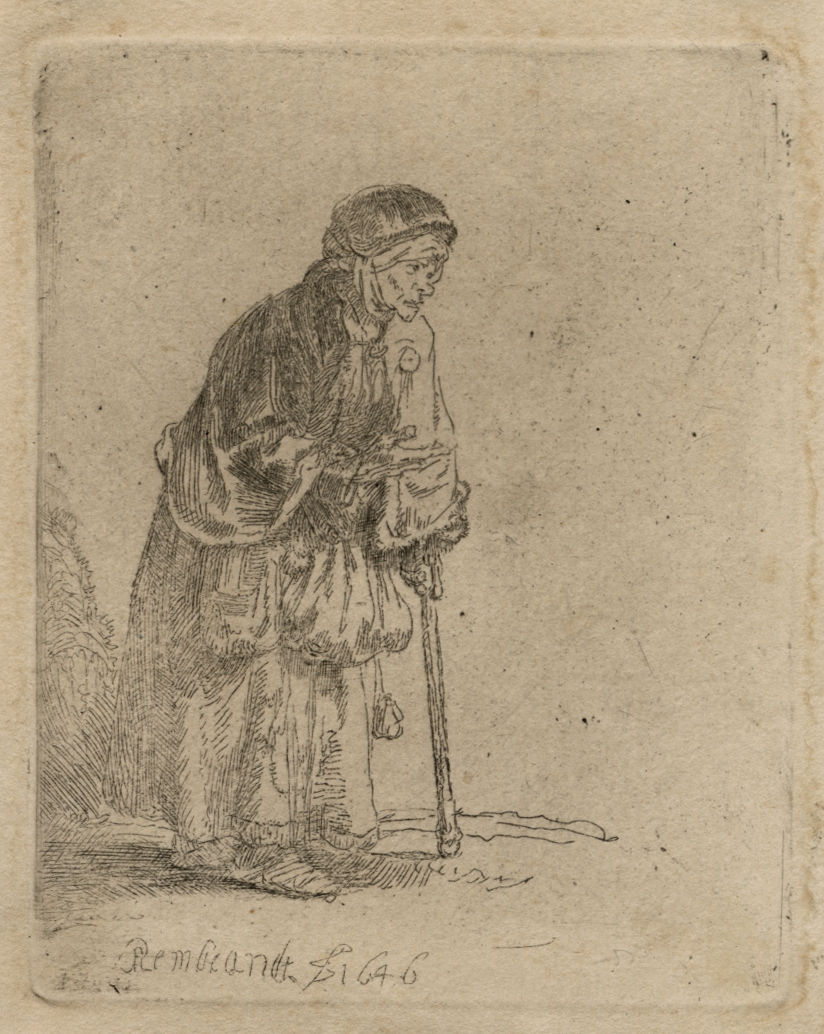 Rembrandt Van Rijn, Beggar Woman Leaning on a Stick, 1646
