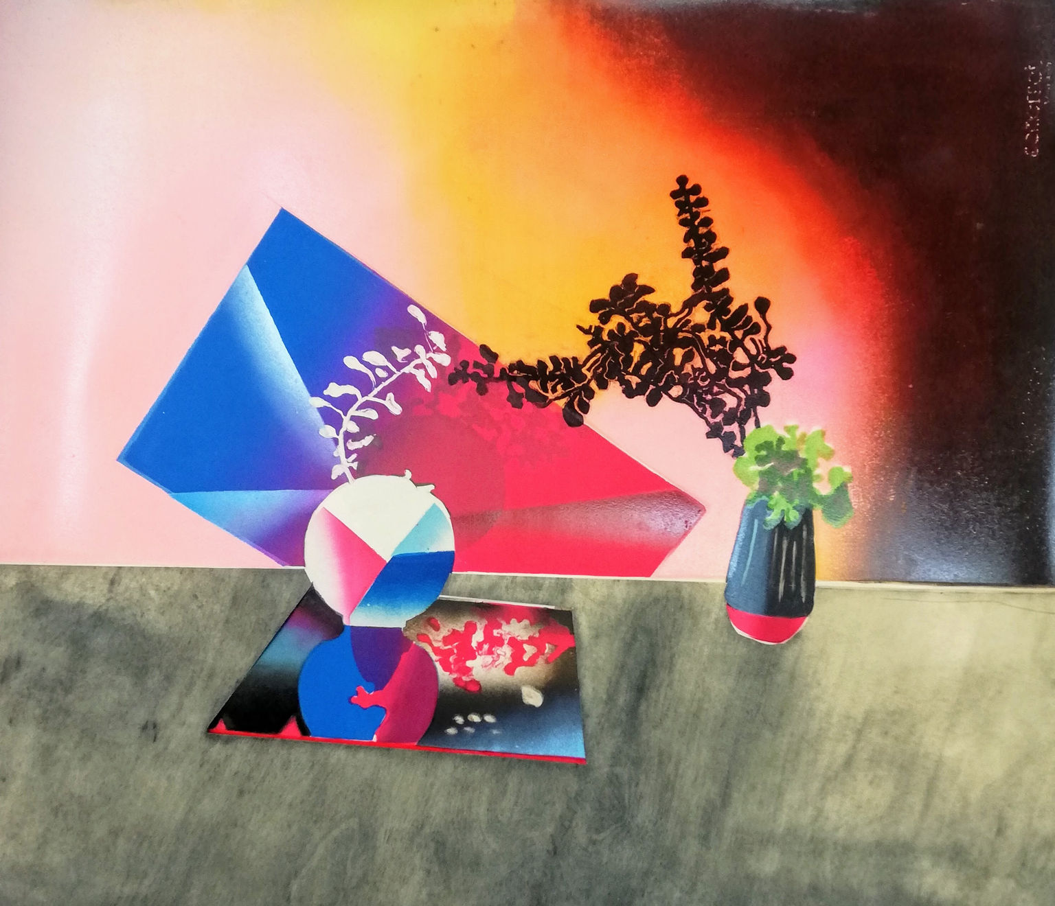 Sophie Layton, Two Arrangements on a Wooden Table IV, 2020