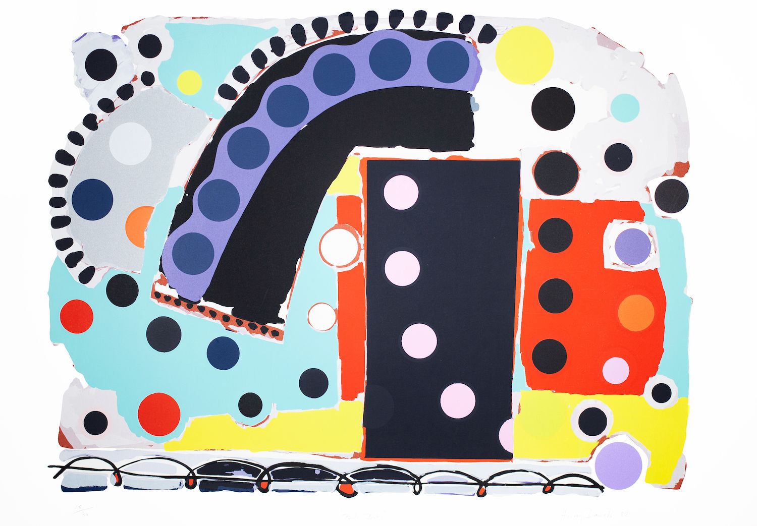 Christmas Secret Bid Auction 2025, LOT 74: Harvey Daniels - Pink Dots, 1988