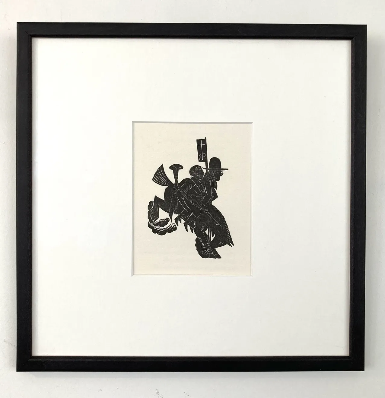 Summer Secret Bid Auction 2023, LOT 117: David Jones - Libellus Lapidum: David Jones and Hilary Pepler mounted on Pegasus, 1981