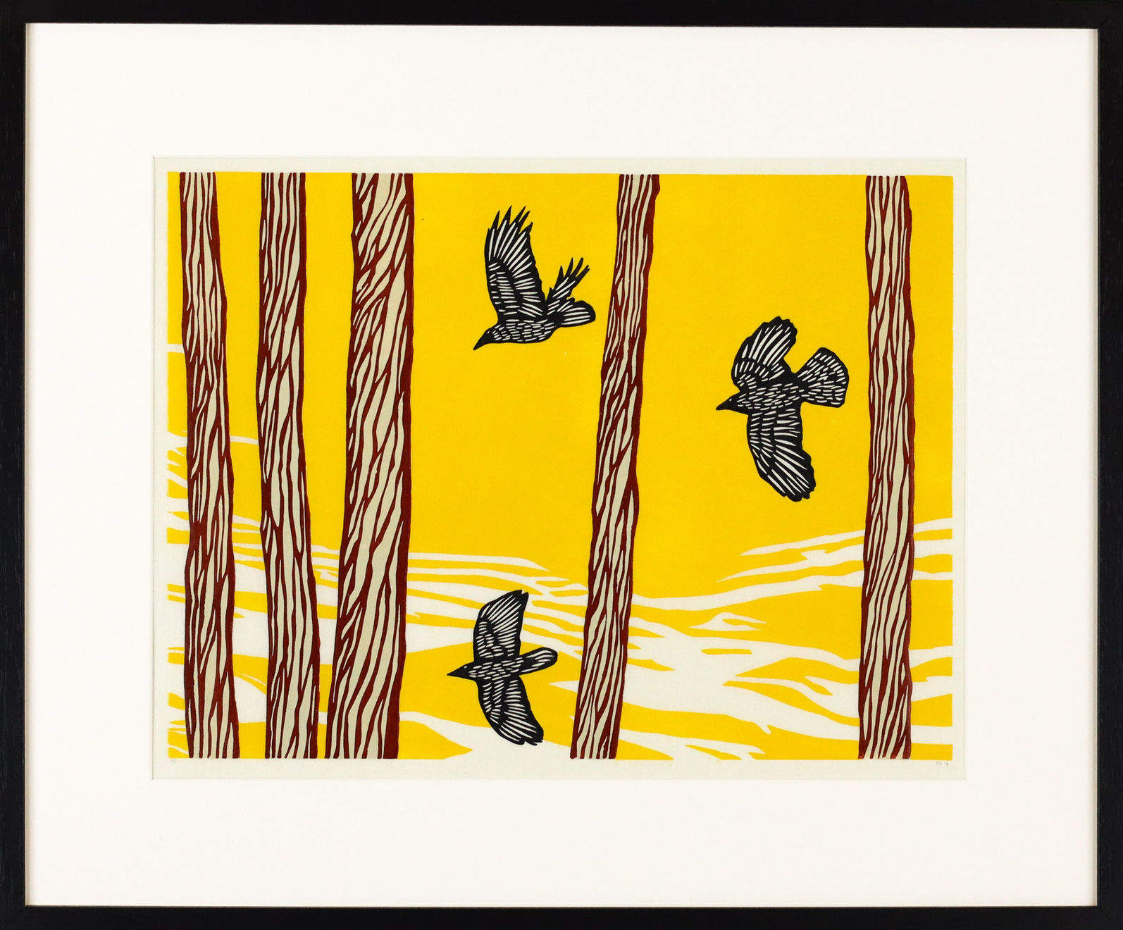 Christmas Secret Bid Auction 2024, LOT 109: Paul Hogg - Three Crows (Yellow Sky), 2016