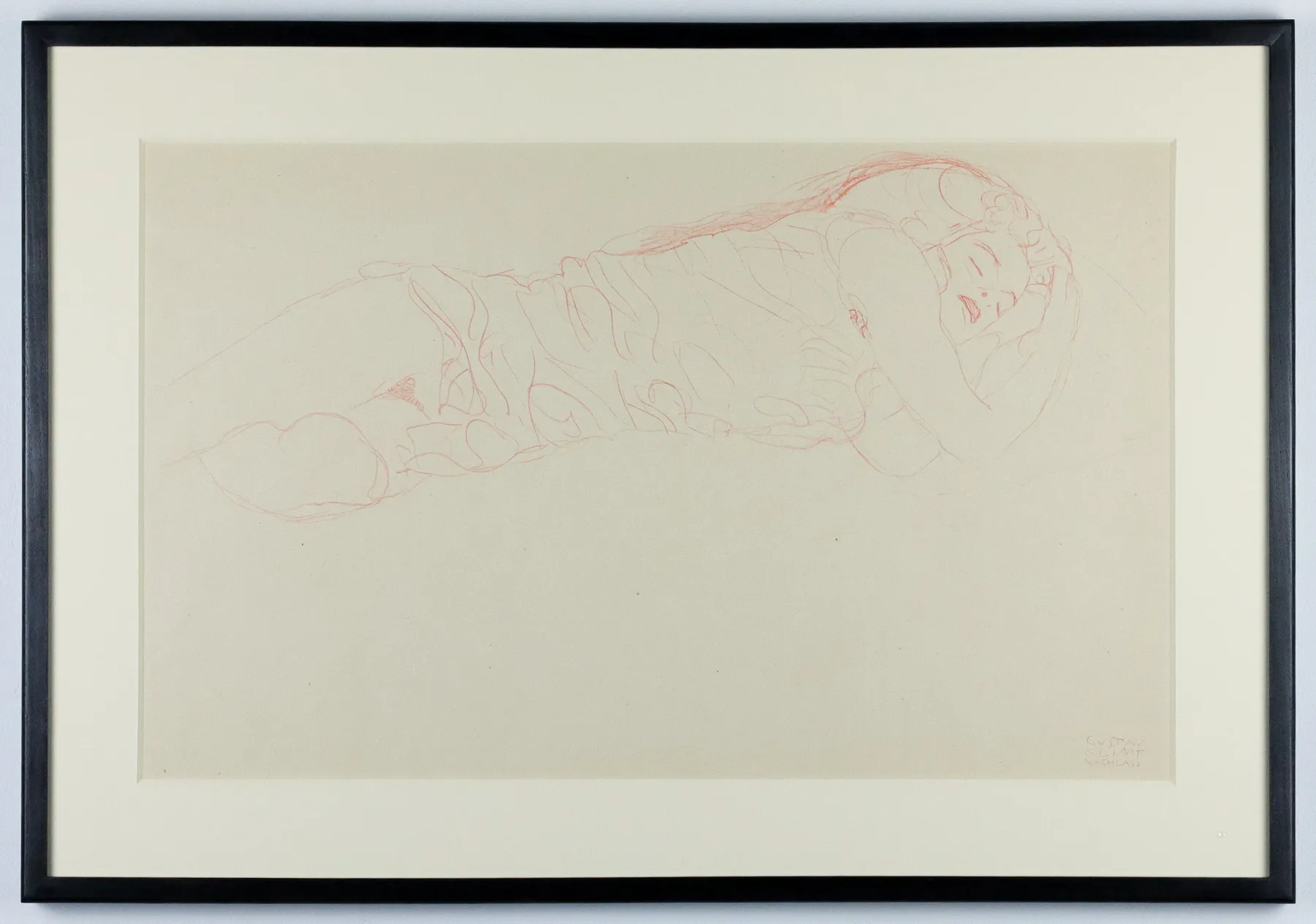 Gustav Klimt, Reclining Female Nude (red pencil), 1919