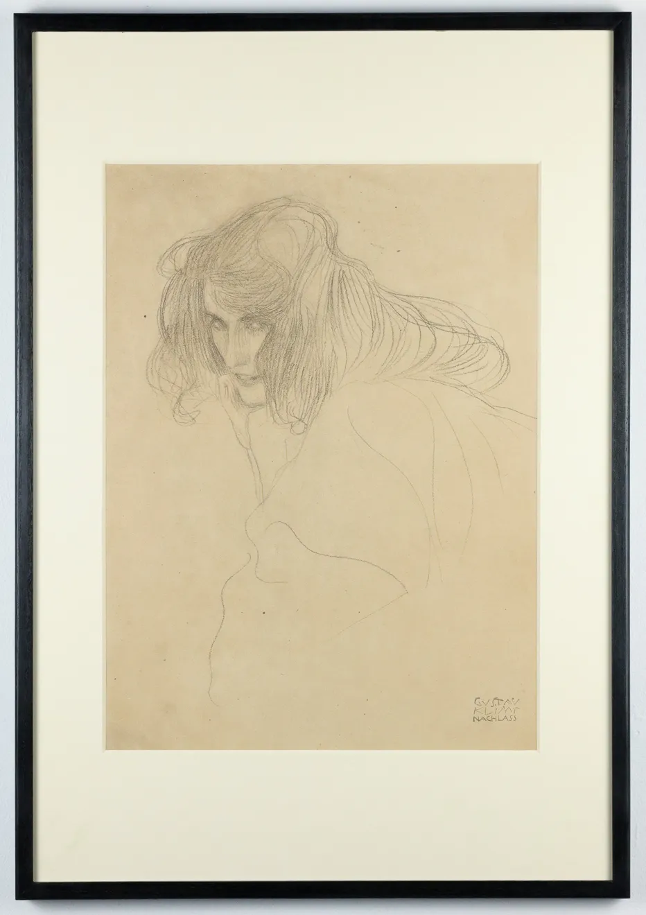 Gustav Klimt, Head of a Woman in Three-Quarter Profile, Facing Left, 1964