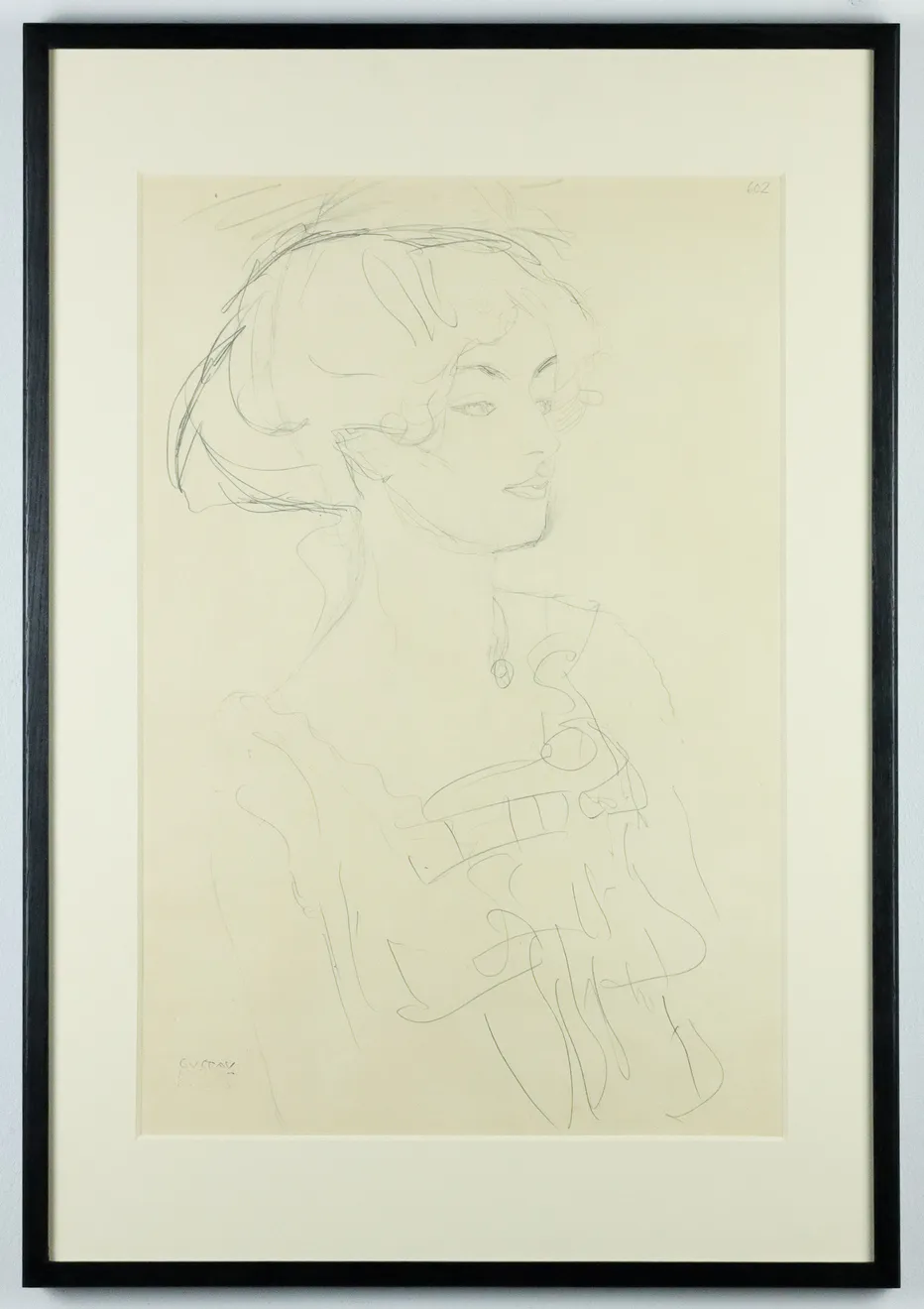 Gustav Klimt, Half Length Portrait of a Lady in Three-Quarter Profile, Facing Right, 1964