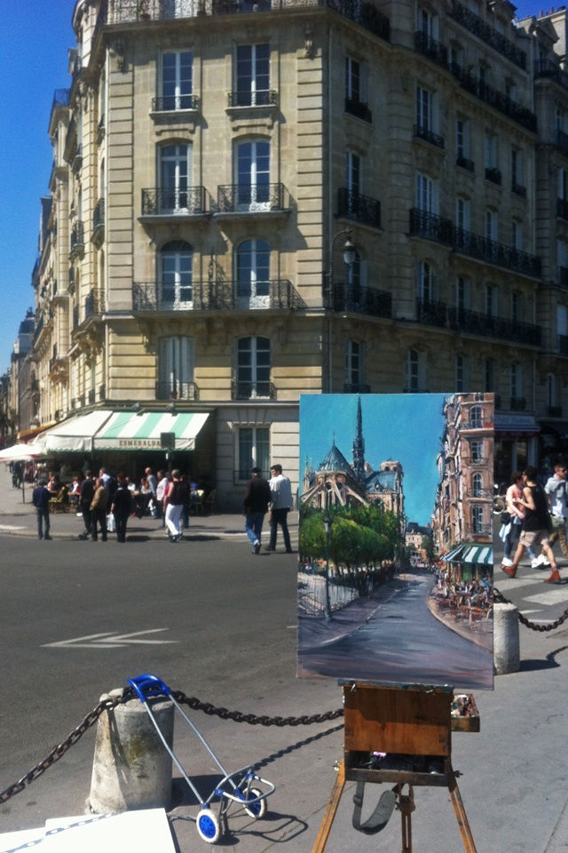 Gerard Byrne painting plein air Paris