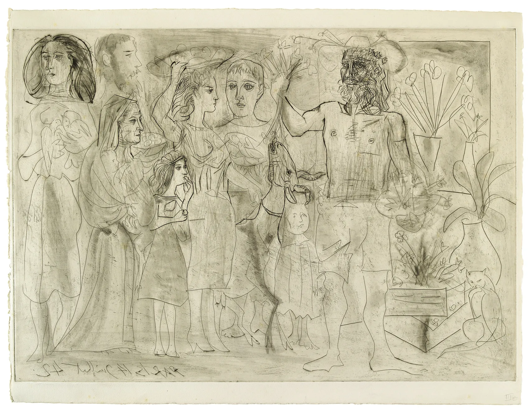 PABLO PICASSO, Paris, 14 juillet 42 - L'Homme au mouton (Baer 682.III), 1942 (July 14, Paris)