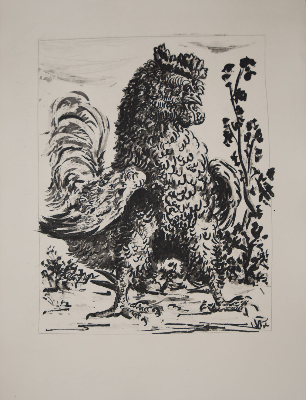 PABLO PICASSO, Le Coq (The Rooster) (Bloch 344), 1936 (February 7, Paris)