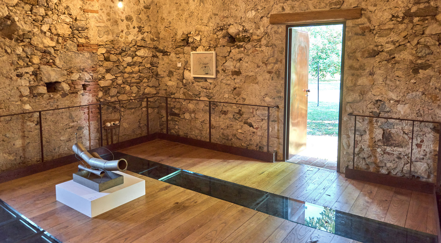 Veduta della mostra con opere di Piero Fogliati.