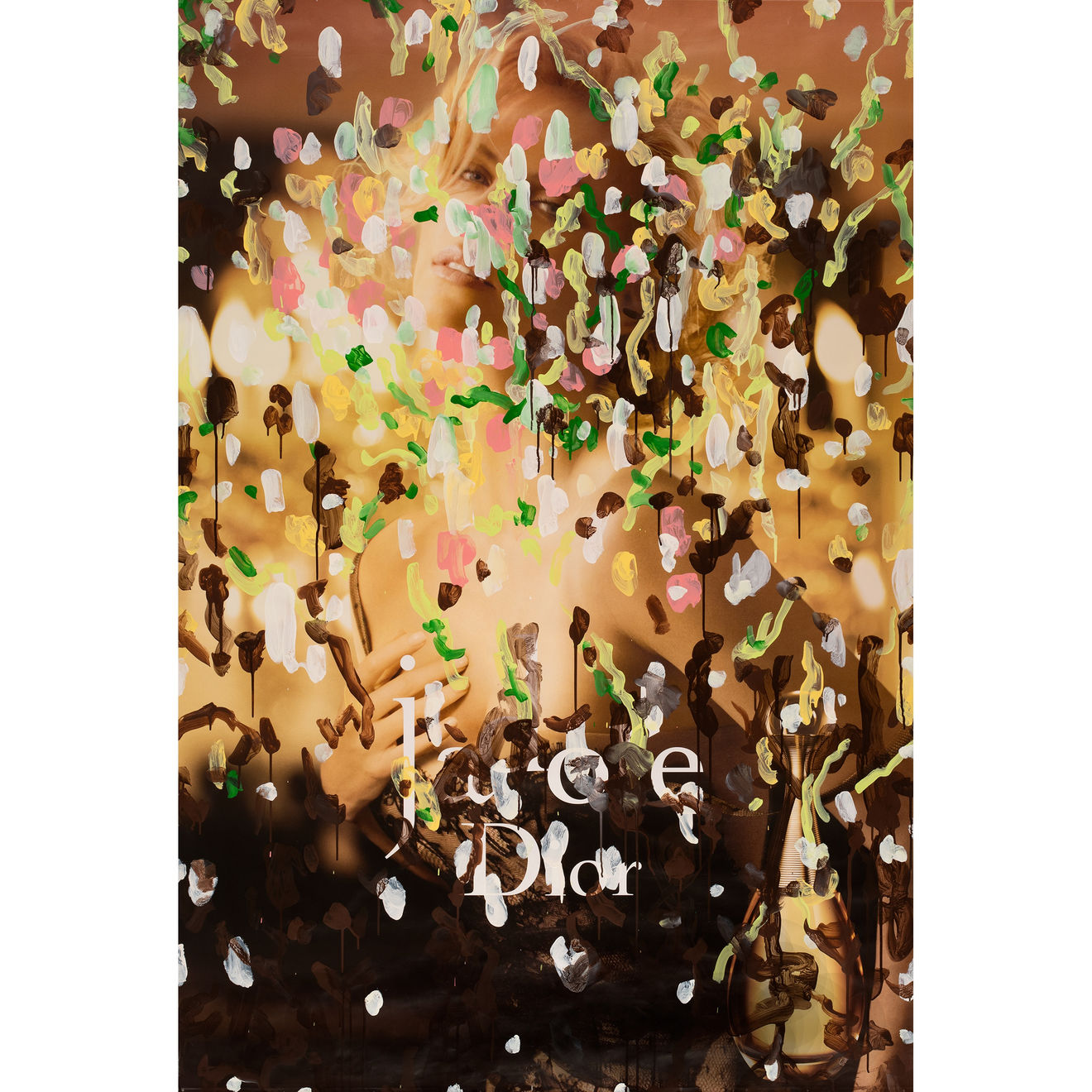 Michael De Feo, Untitled (Charlize Theron for J'Adore Dior), 2021, Acrylic on French bus-stop shelter advertisement.