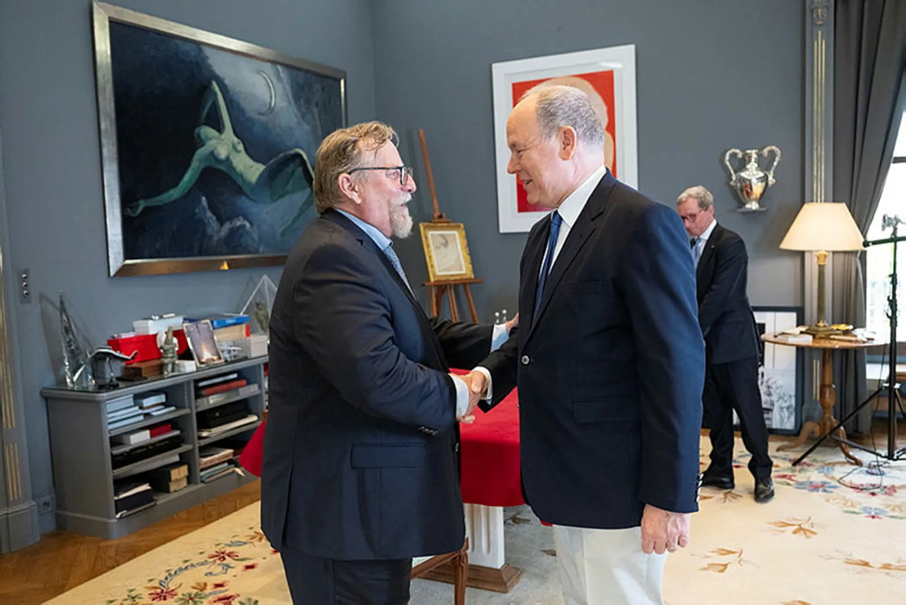 Prince Albert of Monaco with Richard Hessink. Photo by Axel Bastello / Palais princier Monaco. Copyright.