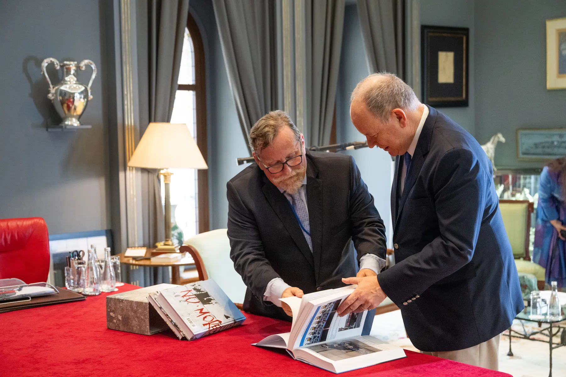 Prince Albert of Monaco with Richard Hessink. Photo by Axel Bastello / Palais princier Monaco. Copyright.