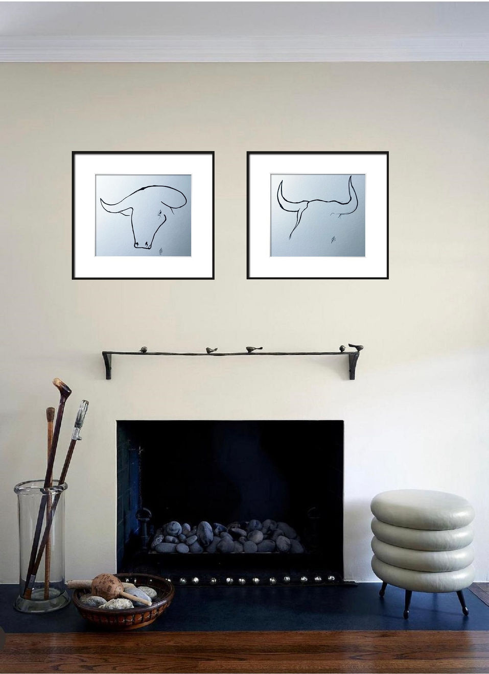 Shabs Beigh, Bull Head In Ink 2, 2023