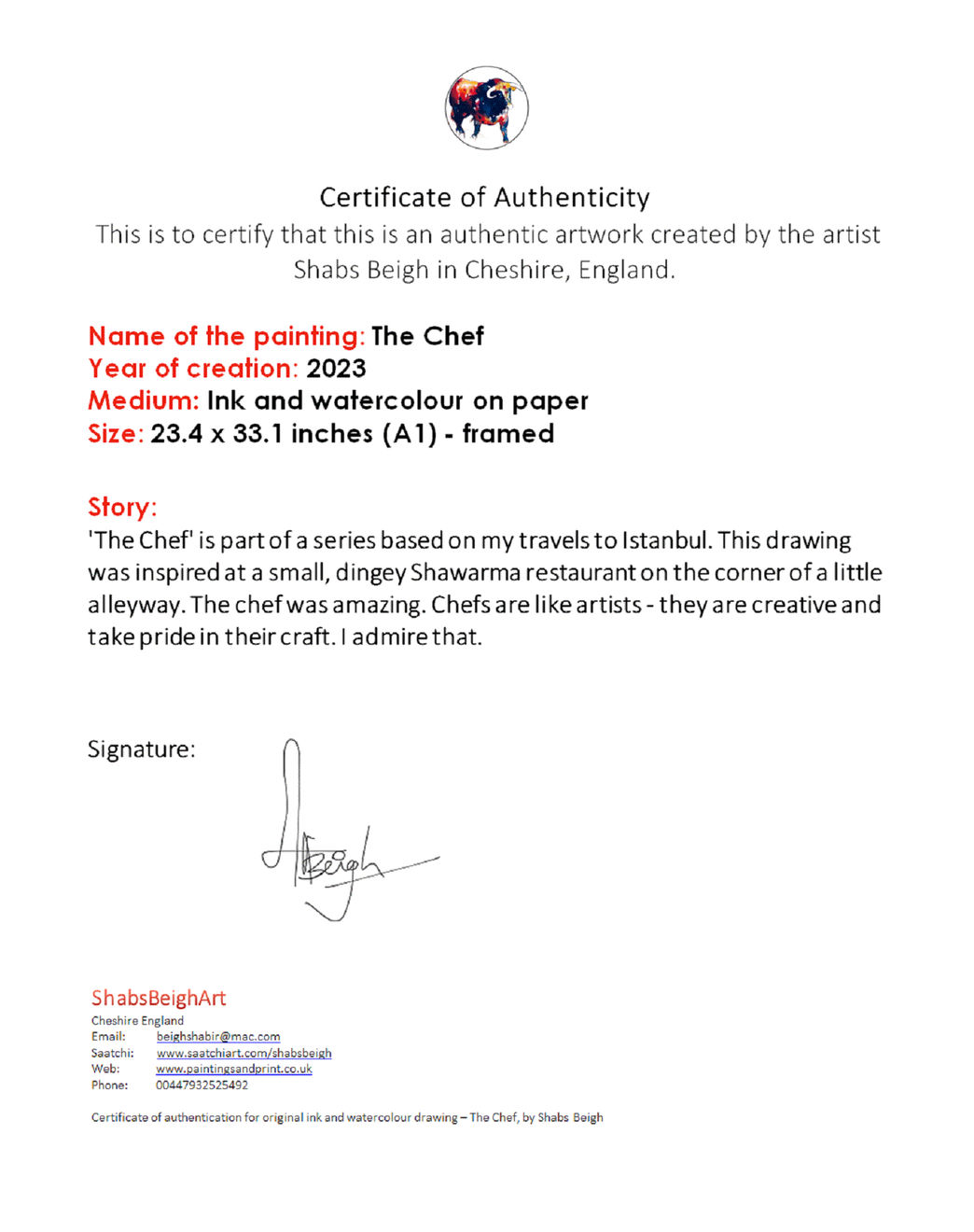 Shabs Beigh, The Chef, 2023