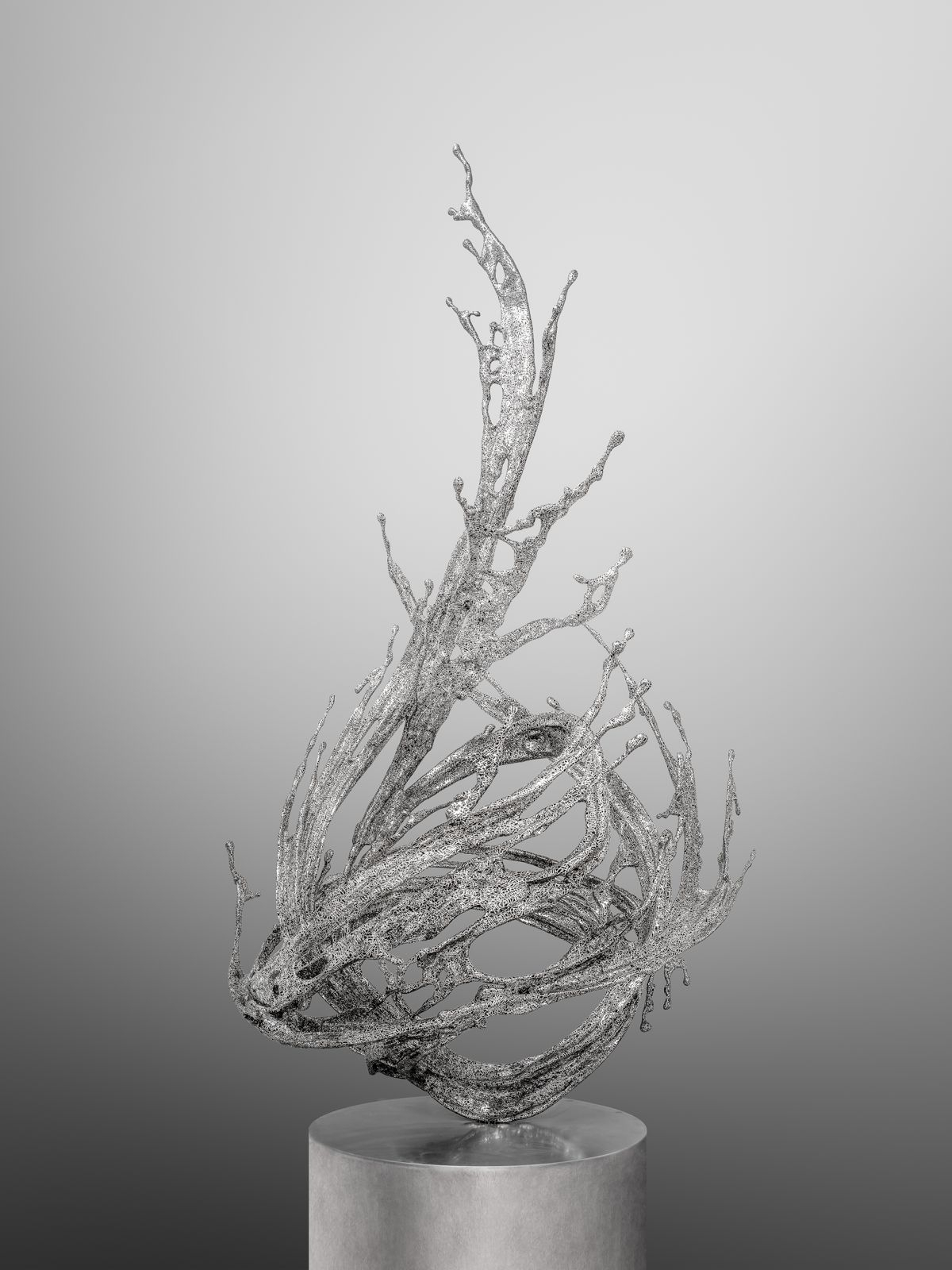 Water in Dripping - Prime of Life, 2023, stainless steel, unique edition, 127 x 64 x 59 inches/325 x 165 x 150 cm