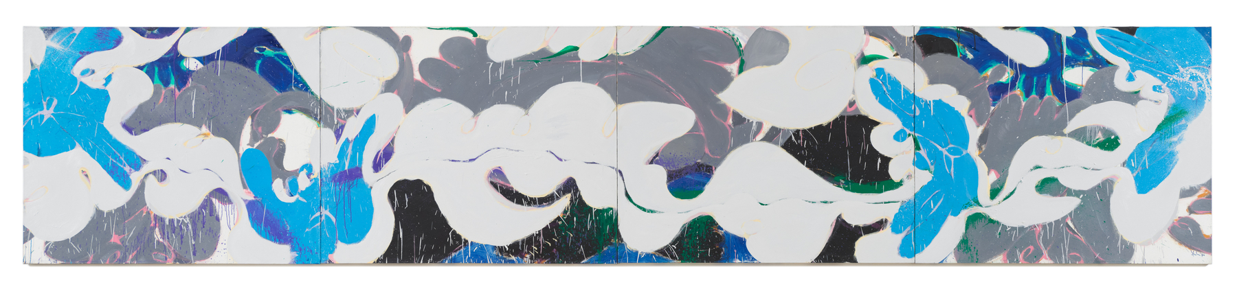 Untitled, Studies in Blue, White, Gray, 1975, Oil on canvas,

48 x 240 inches