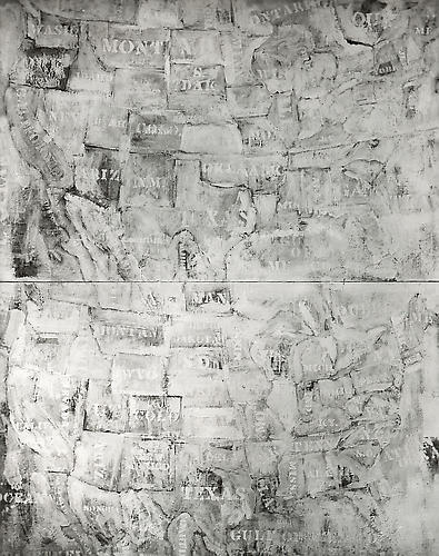 Double White Map, 8x10 inch Silver Gelatin Print