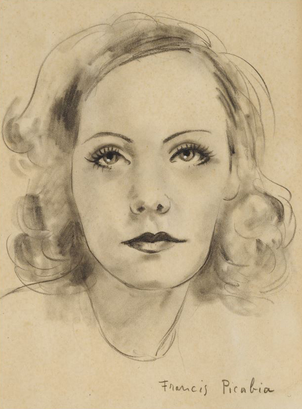 Francis Picabia

&amp;ldquo;Untitled (Portrait of Greta Garbo)&amp;rdquo;, ca. 1940-1942

Charcoal, pencil, gouache on paper

10 3/4 x 8 1/4 inches

27 x 21 cm

PIZ 156