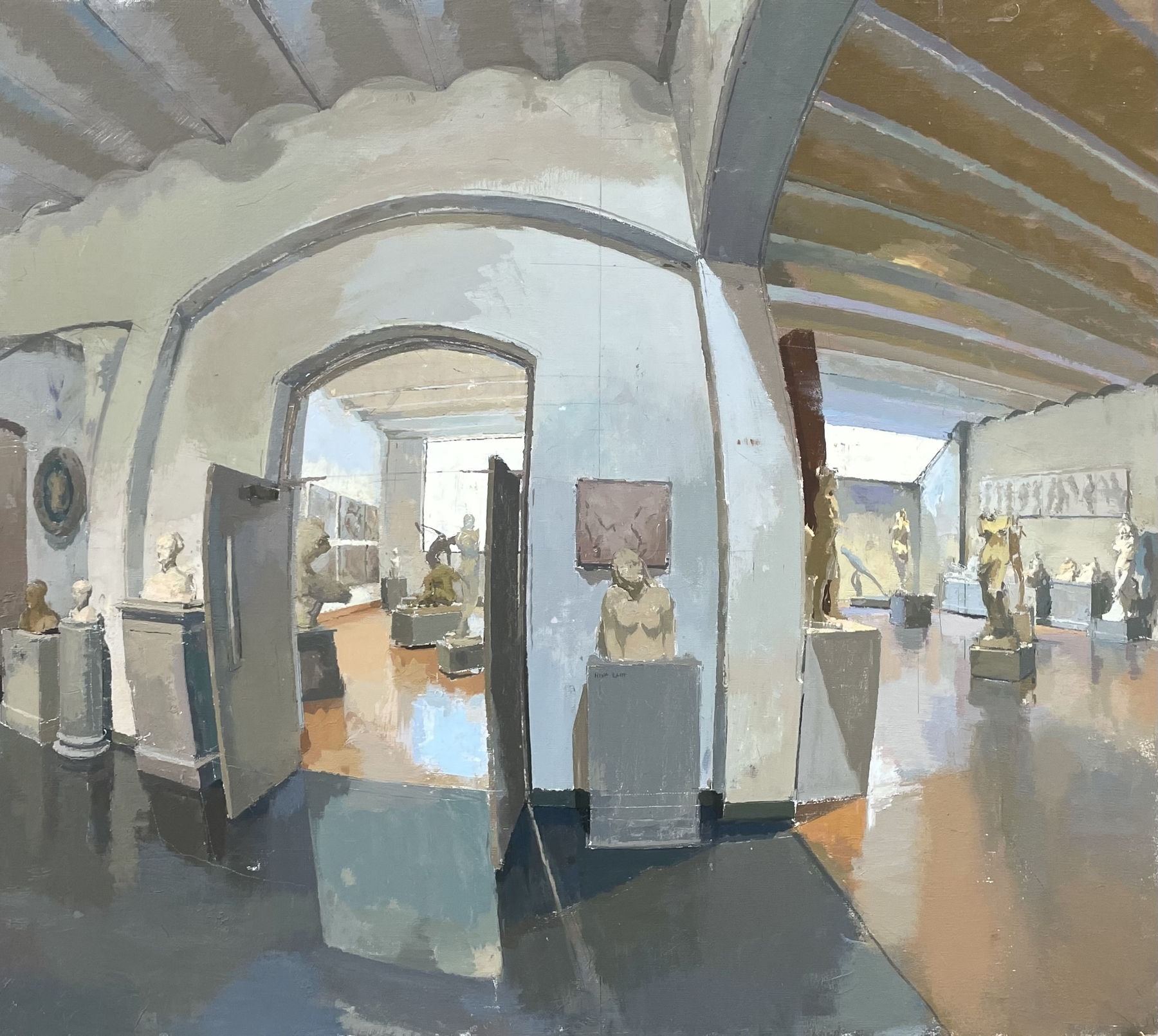 Cast Hall, Oil On Linen Mounted On Panel, 32&amp;quot; x 36&amp;quot;