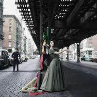 Dovima Under the El, Dior Creates Cosmopolitan Drama, Under 3rd Avenue elevated train, New York, NY