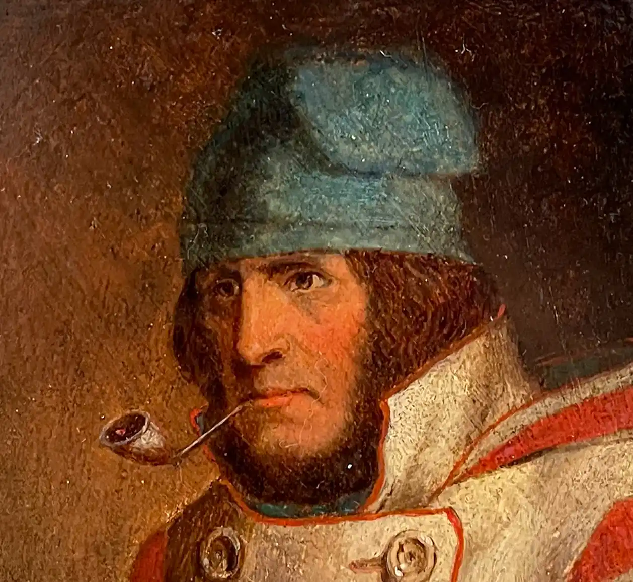 Canadian Habitant in Blue Tuque, a Self-Portrait