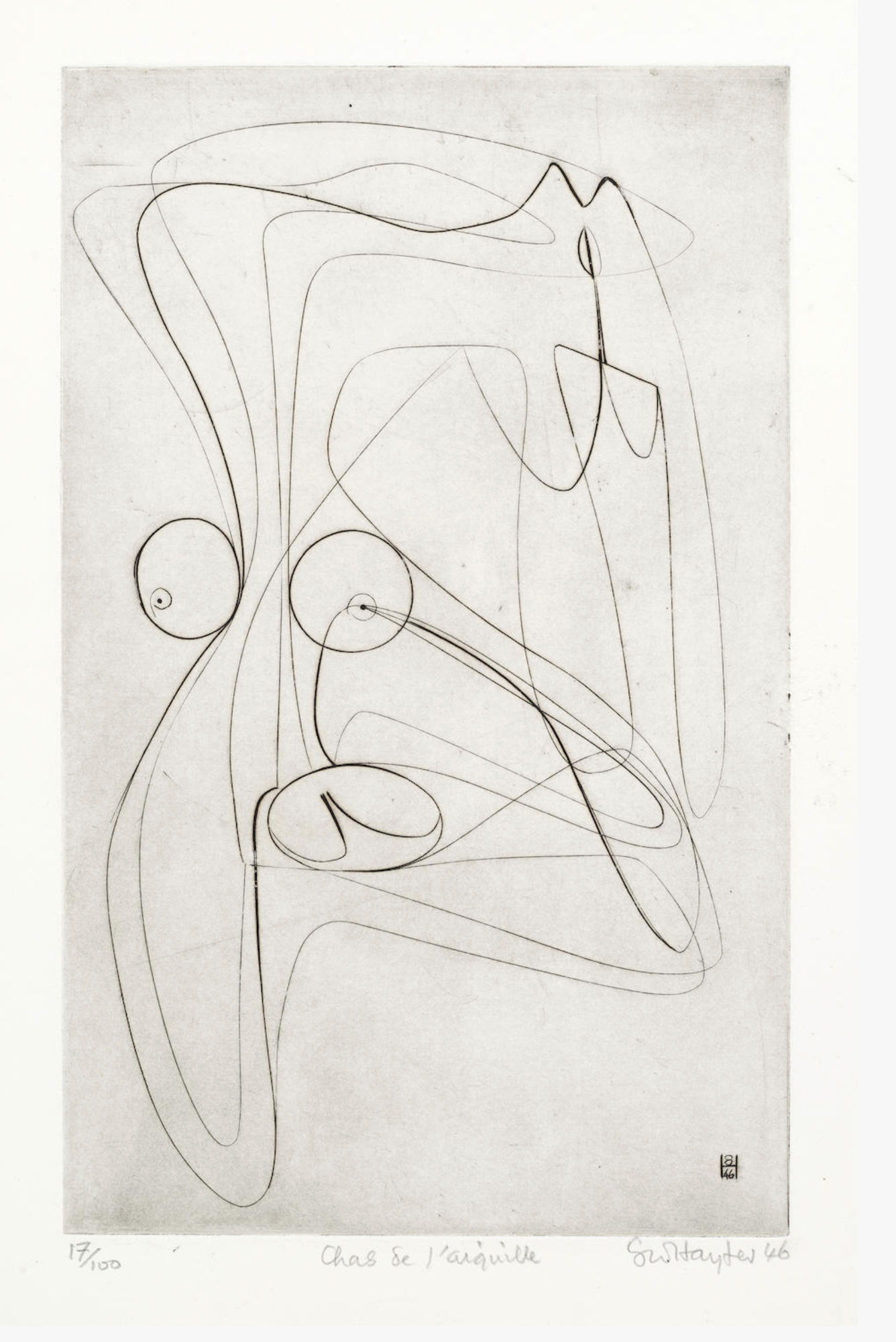 Stanley William Hayter, La Chas d'aguille (part of Nine Engravings series), 1933-1946