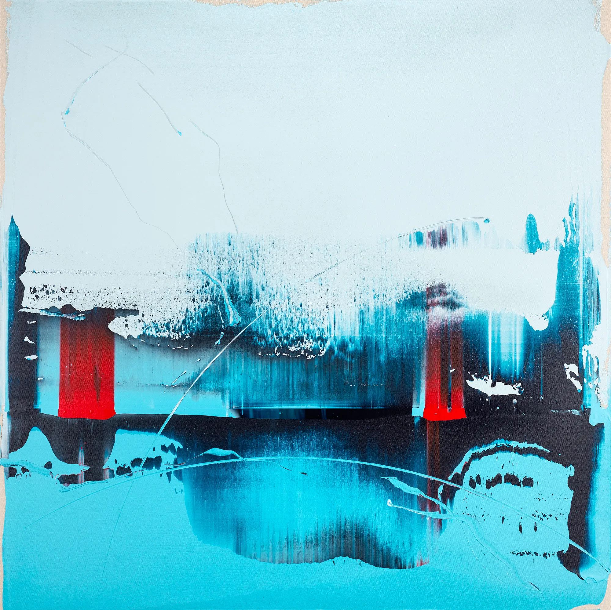 Alex Kuznetsov, Horizon #17 Blue and Delicate Red, 2019