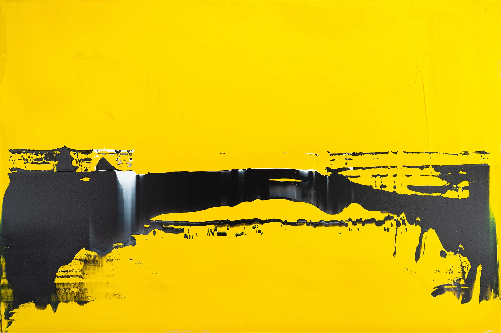 Alex Kuznetsov, Horizon #19 Yellow, Black and White, 2019