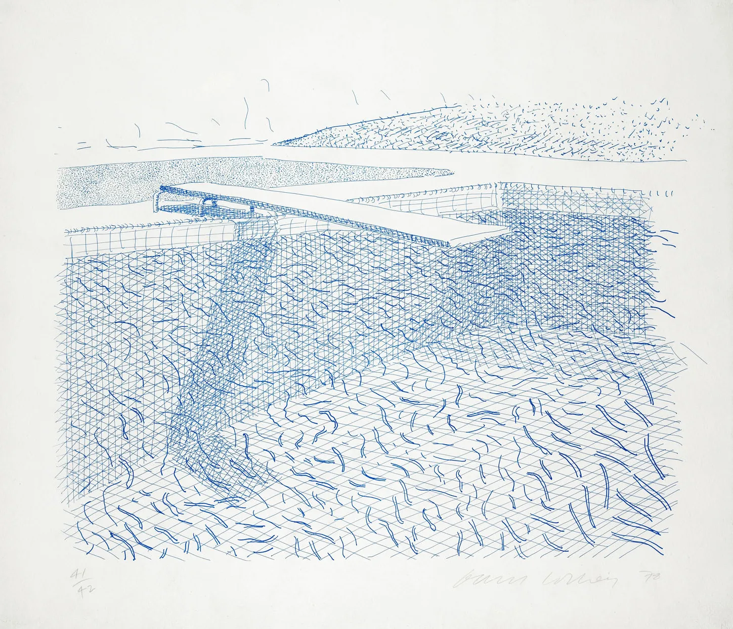 David Hockney, Lithographic Water Made of Lines (T.210), 1978