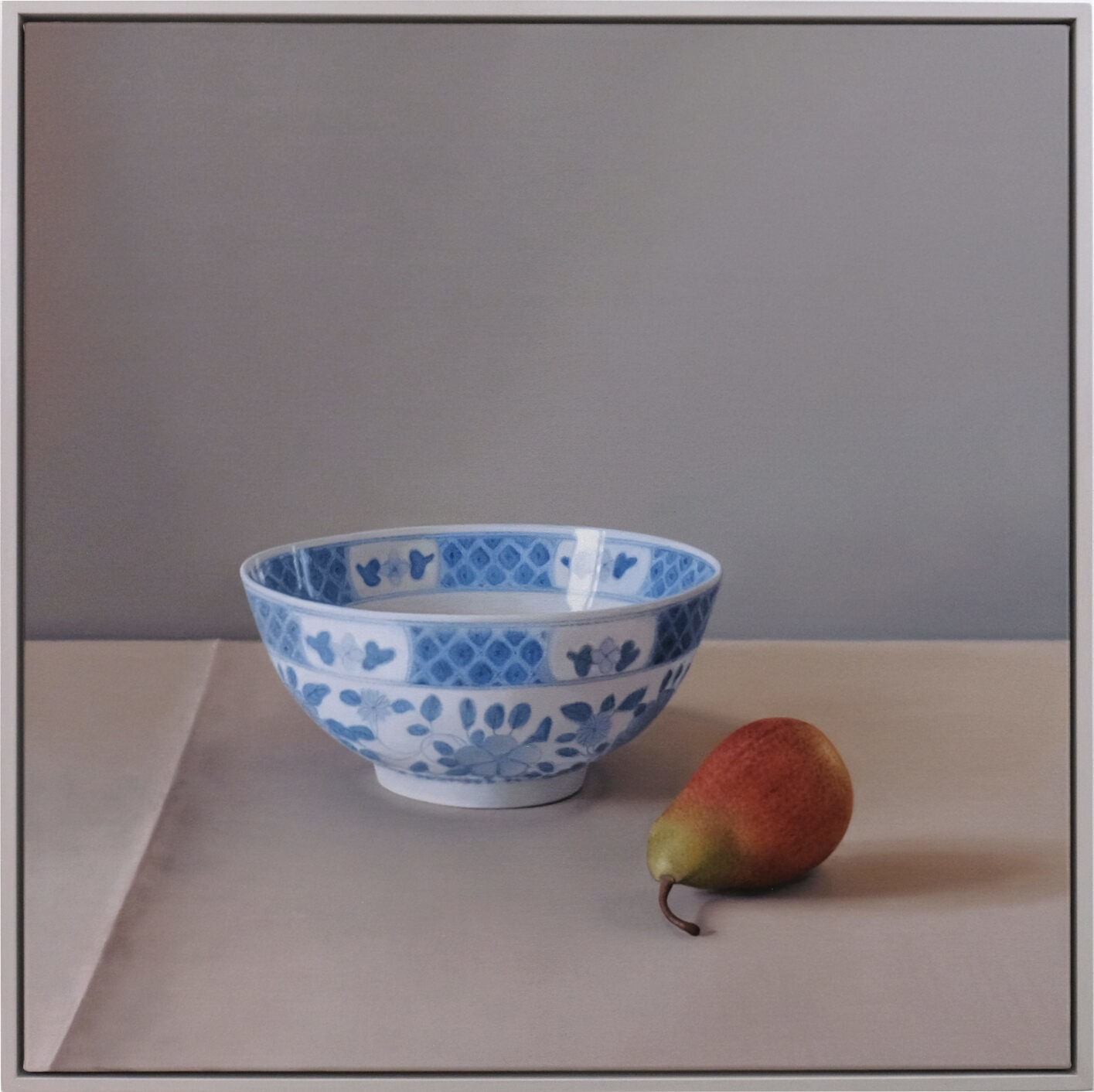 Joanna Barrett, Blue and White Bowl with Pear , 2024