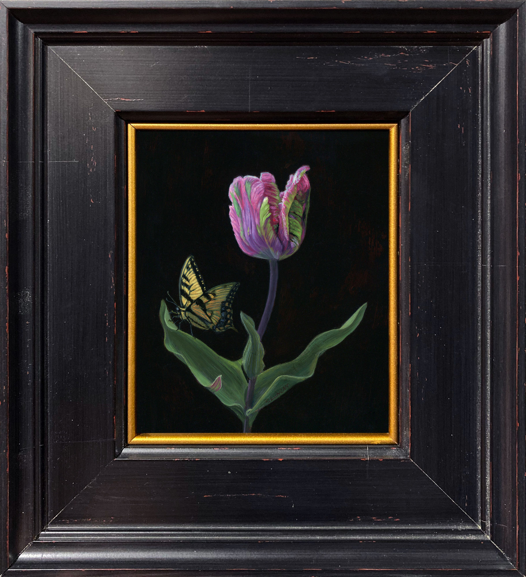 Rebecca Luncan, Western Tiger Swallowtail and Parrot Tulip, 2023