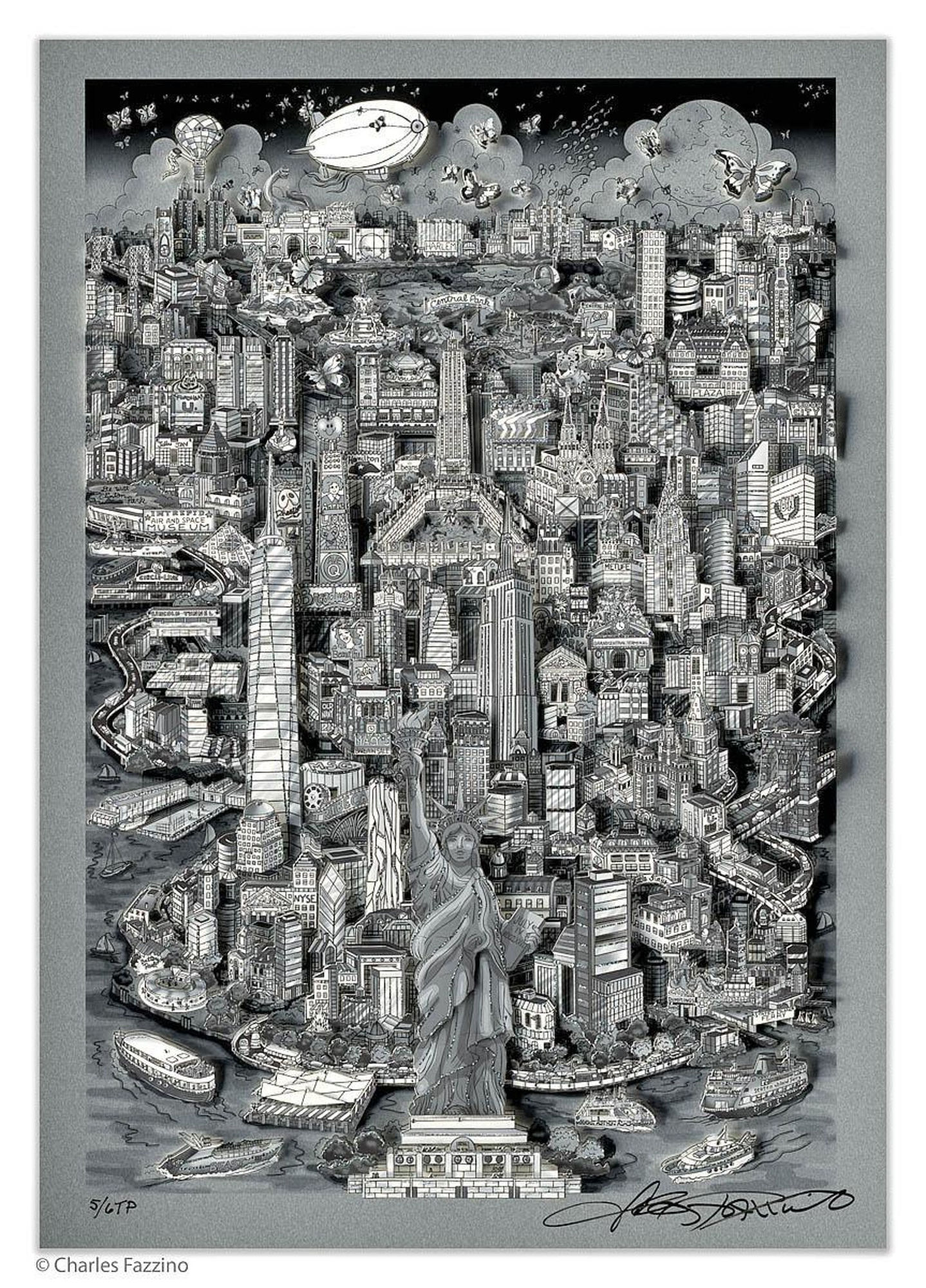 Charles Fazzino, Liberty Stands In The Center Of it all NYC, 2018