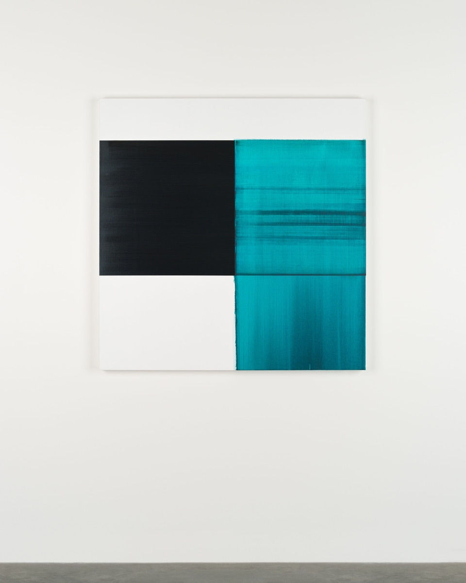Callum Innes, Exposed Painting Caribbean Turquoise, 2024