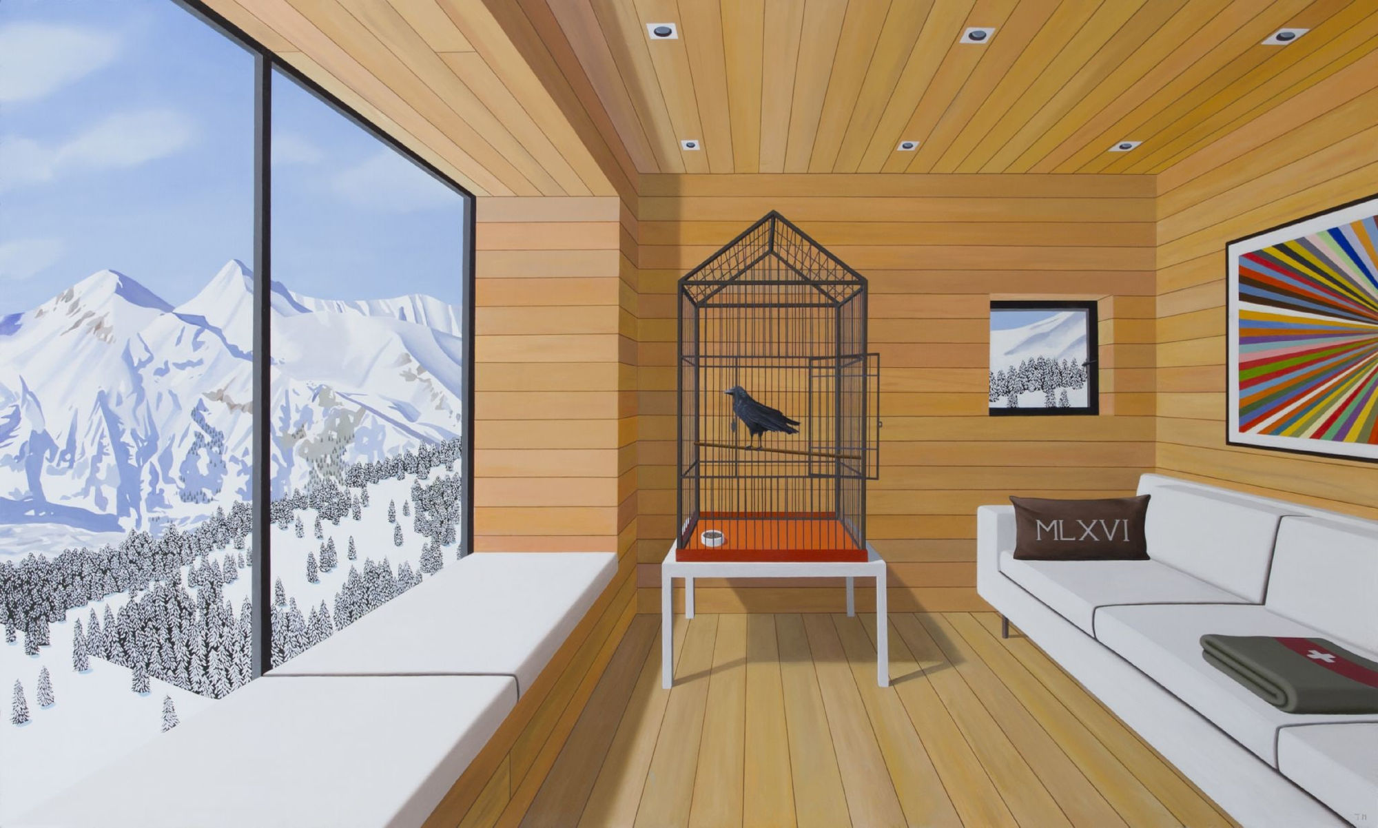 Tom McKinley, Swiss Chalet with Bird, 2017