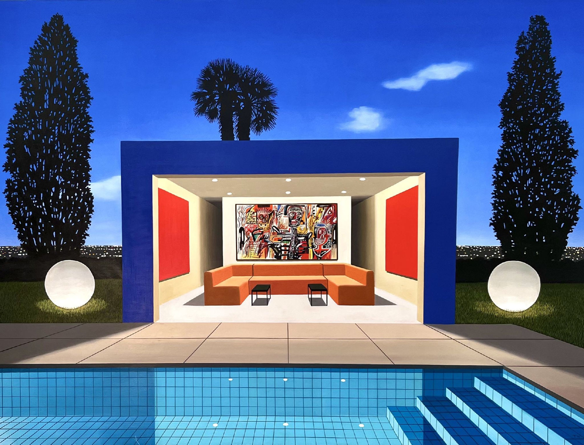 Tom McKinley, Pool House with Double Orbs, 2022