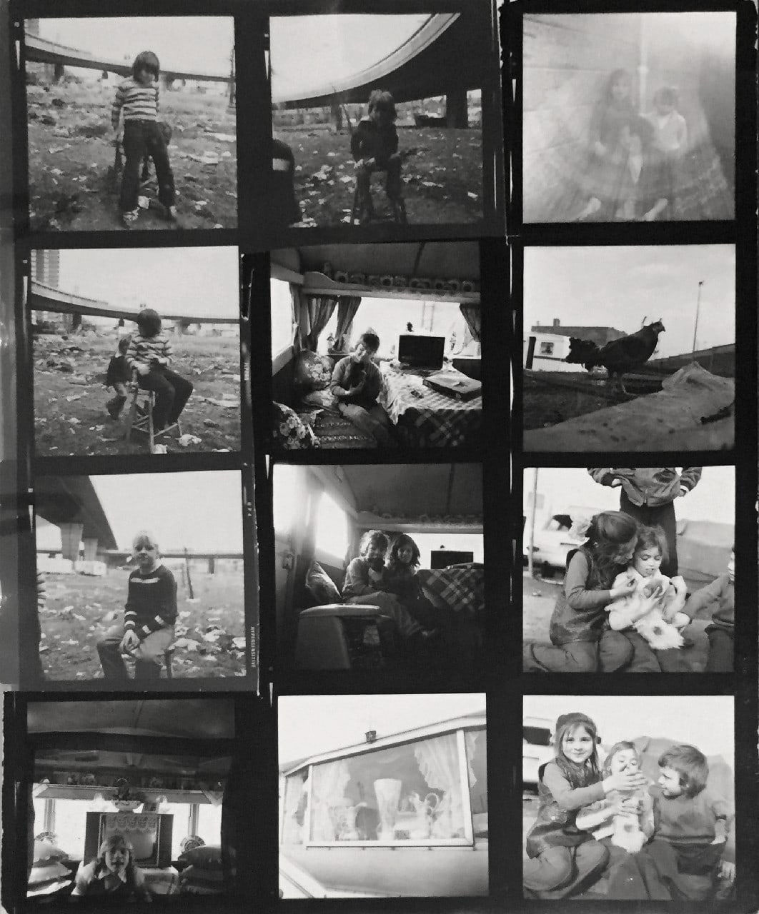 Jo Spence, Contact Sheet - Gypsies, 1974