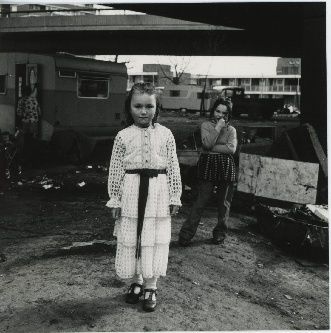 Jo Spence, Gypsies (girl in long dress), 1974