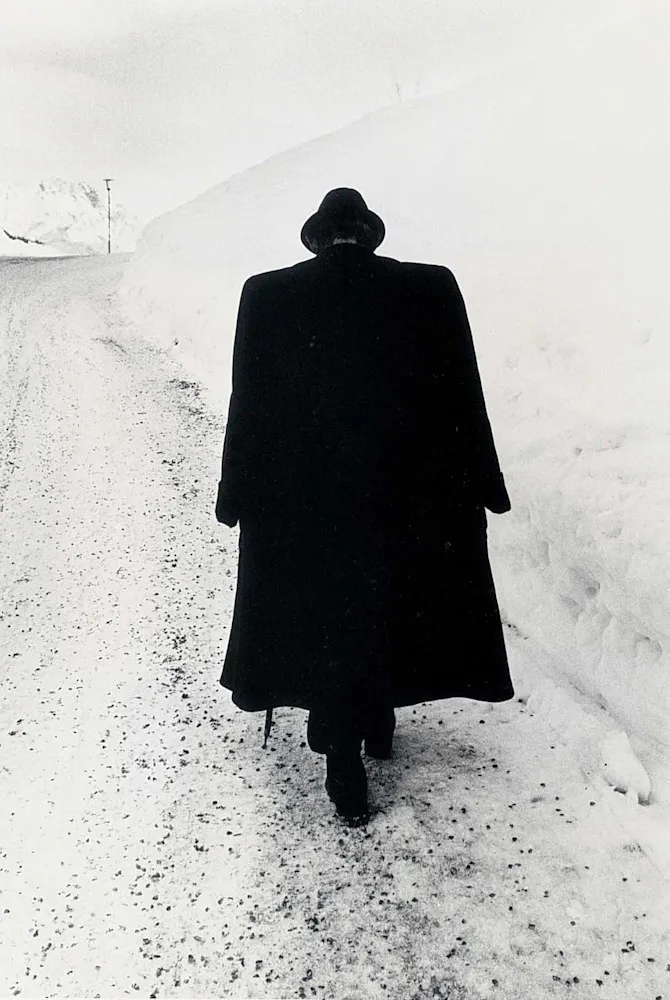 Paul Hill, Man against snow, Austria, 1974, 1974