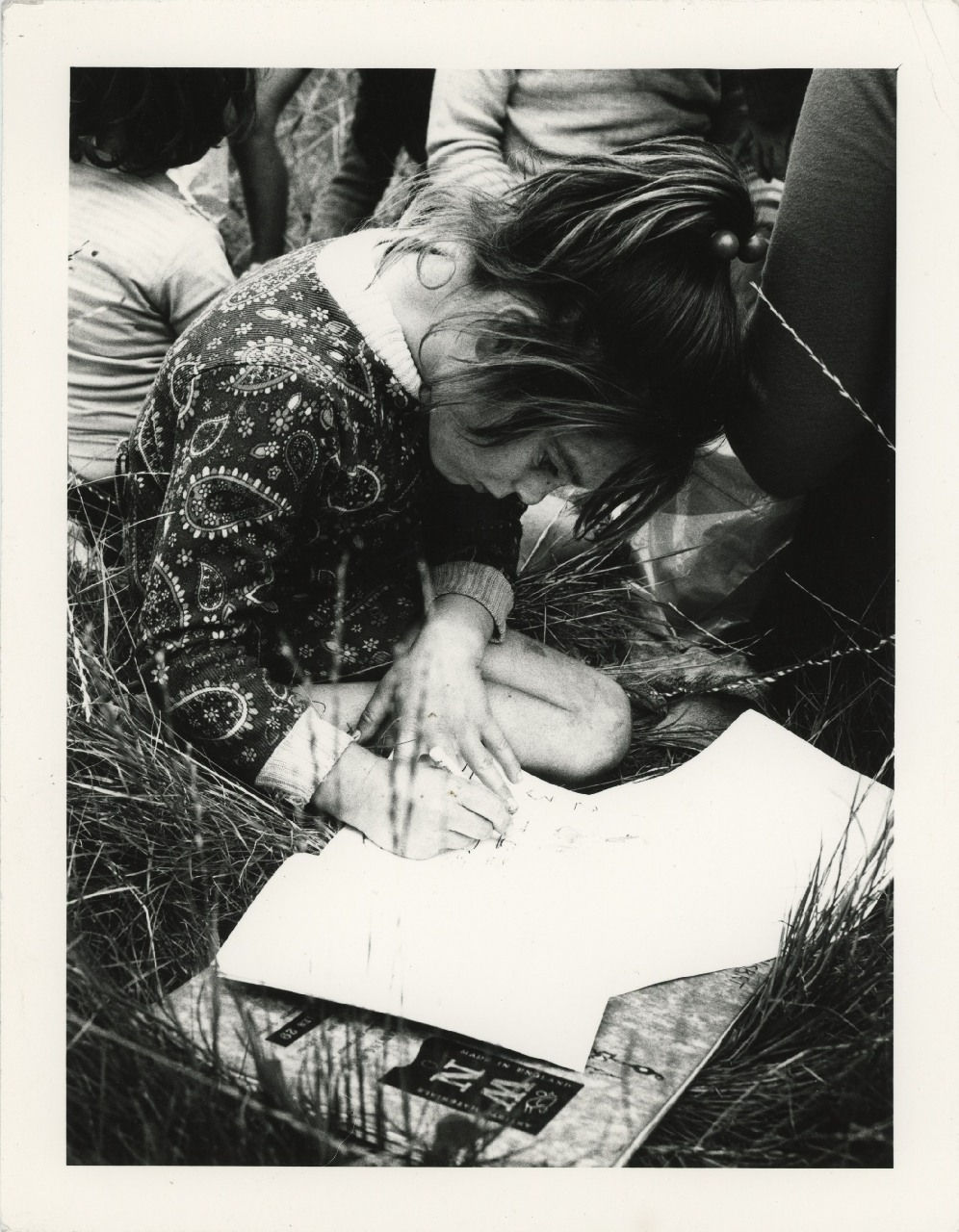 Jo Spence, Gypsies (child writing), 1974