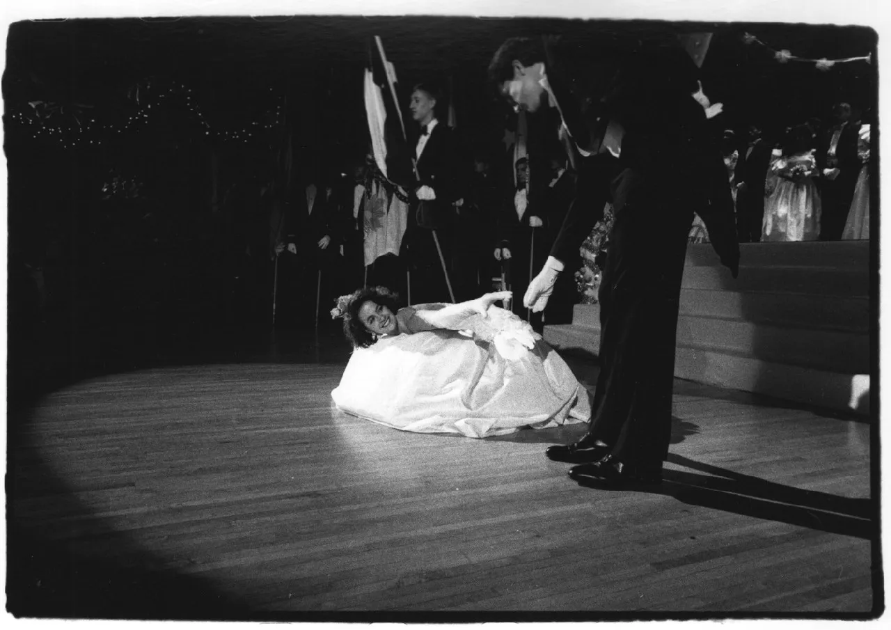 Dafydd Jones, Teenage Balls Shannon Kelly during the International Debutante Ball.Waldorf Asto, 1989