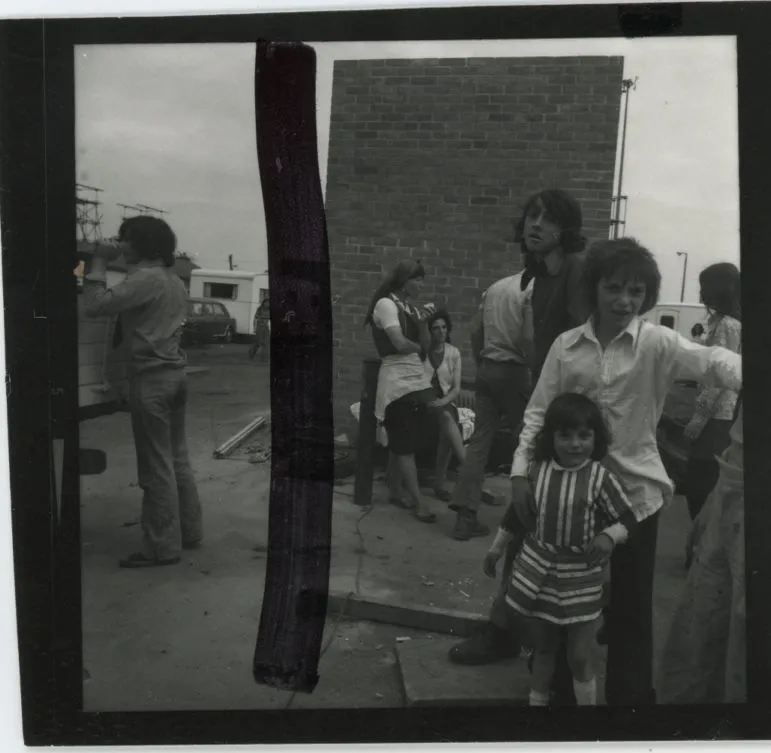 Jo Spence, Contact print - Gypsies (group scene), 1974