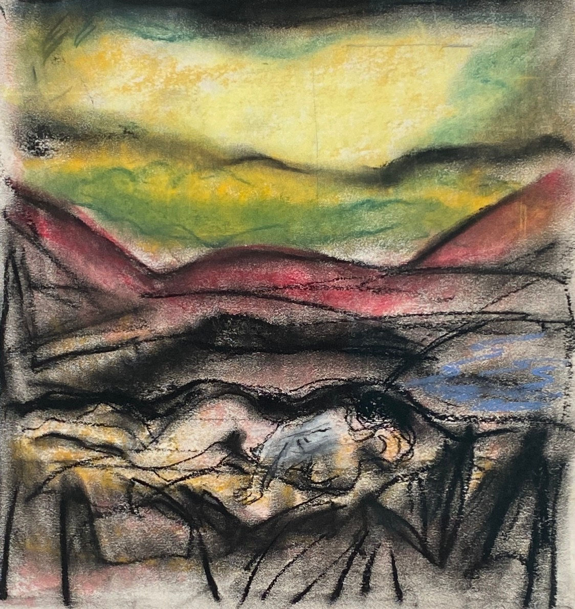 Pat Semple RSW, Figure Lying in a Landscape