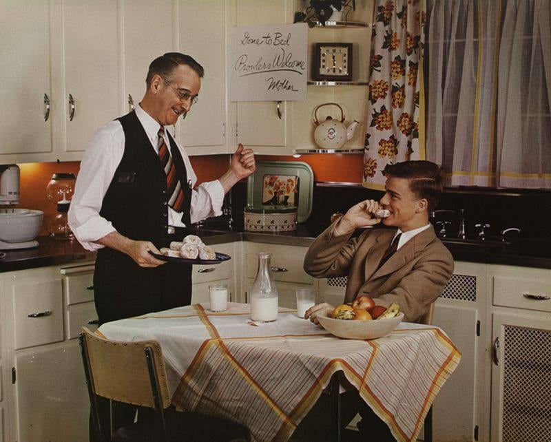 Paul Outerbridge, Father and Son in Kitchen, 1941