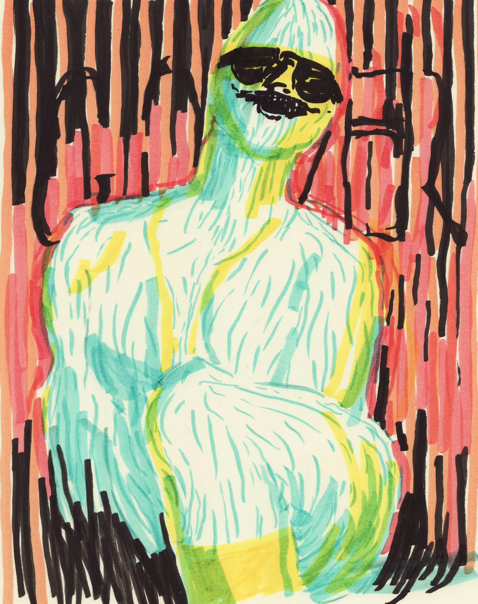 Joe Madeira, Figure with yellow sock, 2018