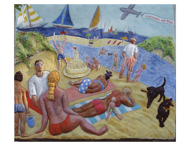 Deborah Masters, Far Rockaway Shore Scene- Walking New York, 2001