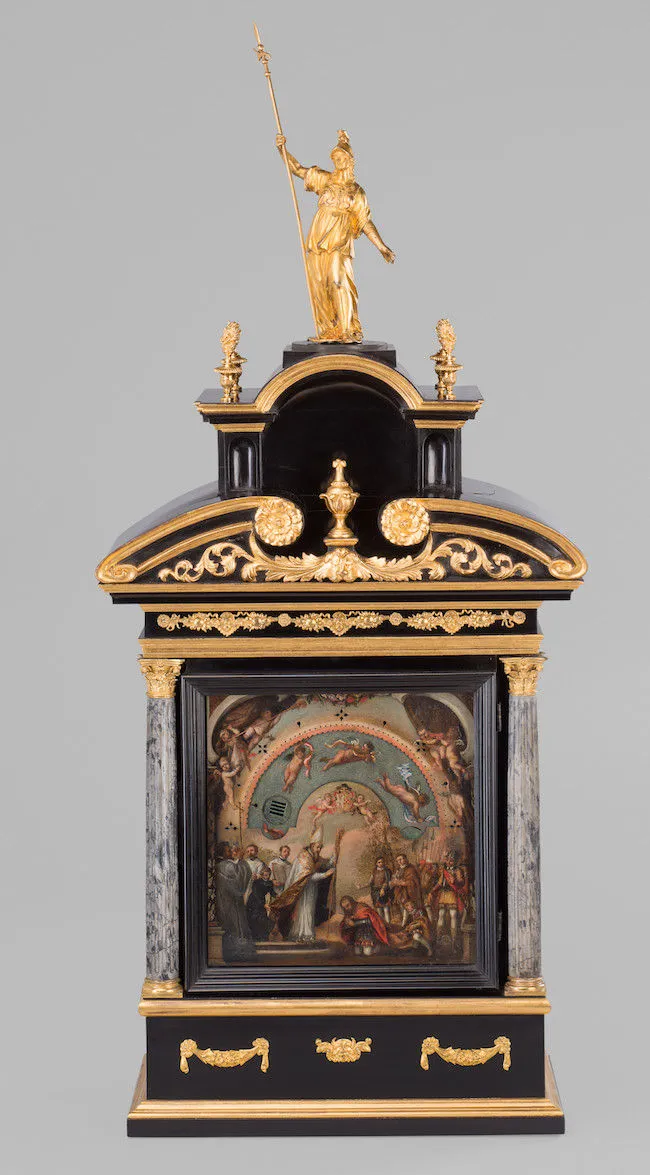 JUAN DE VALDES LEAL, Night clock with Saint Ambrose absolving the emperor Theodosius