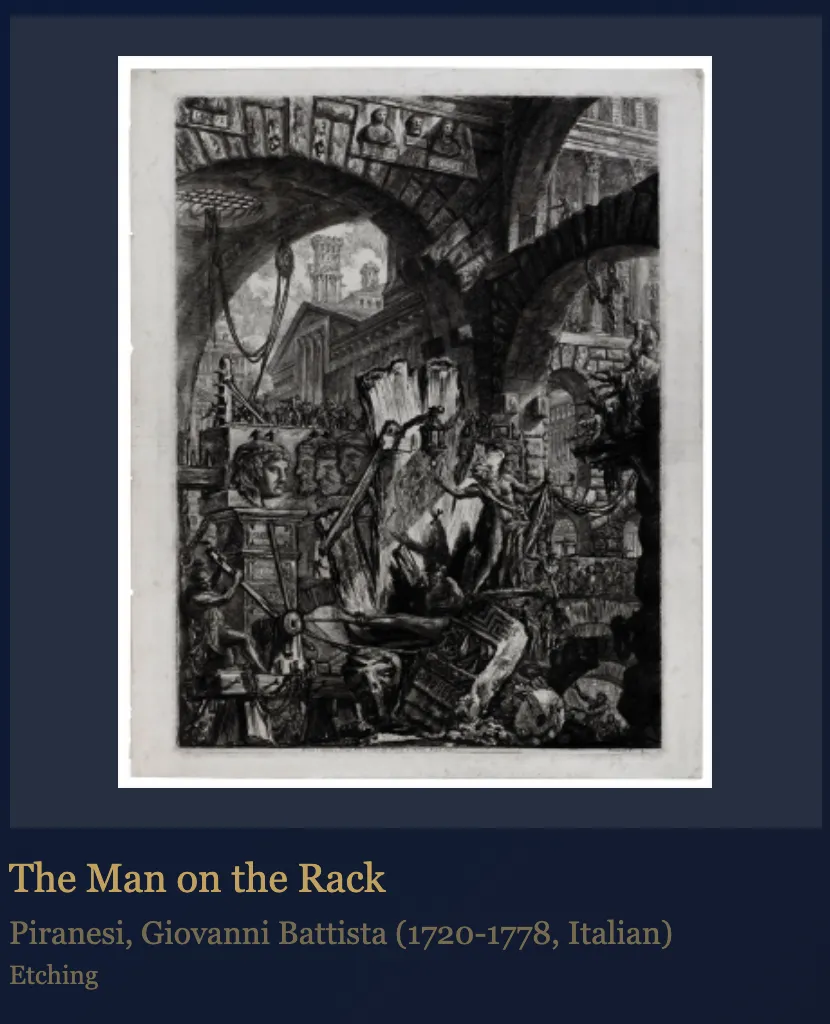 GIOVANNI BATTISTA PIRANESI, The Man on the Rack, 1761