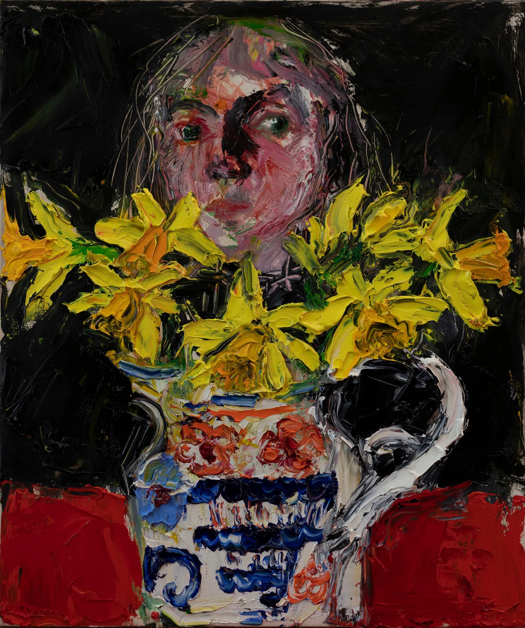 Shani Rhys James, Head behind Daffodils, 2021