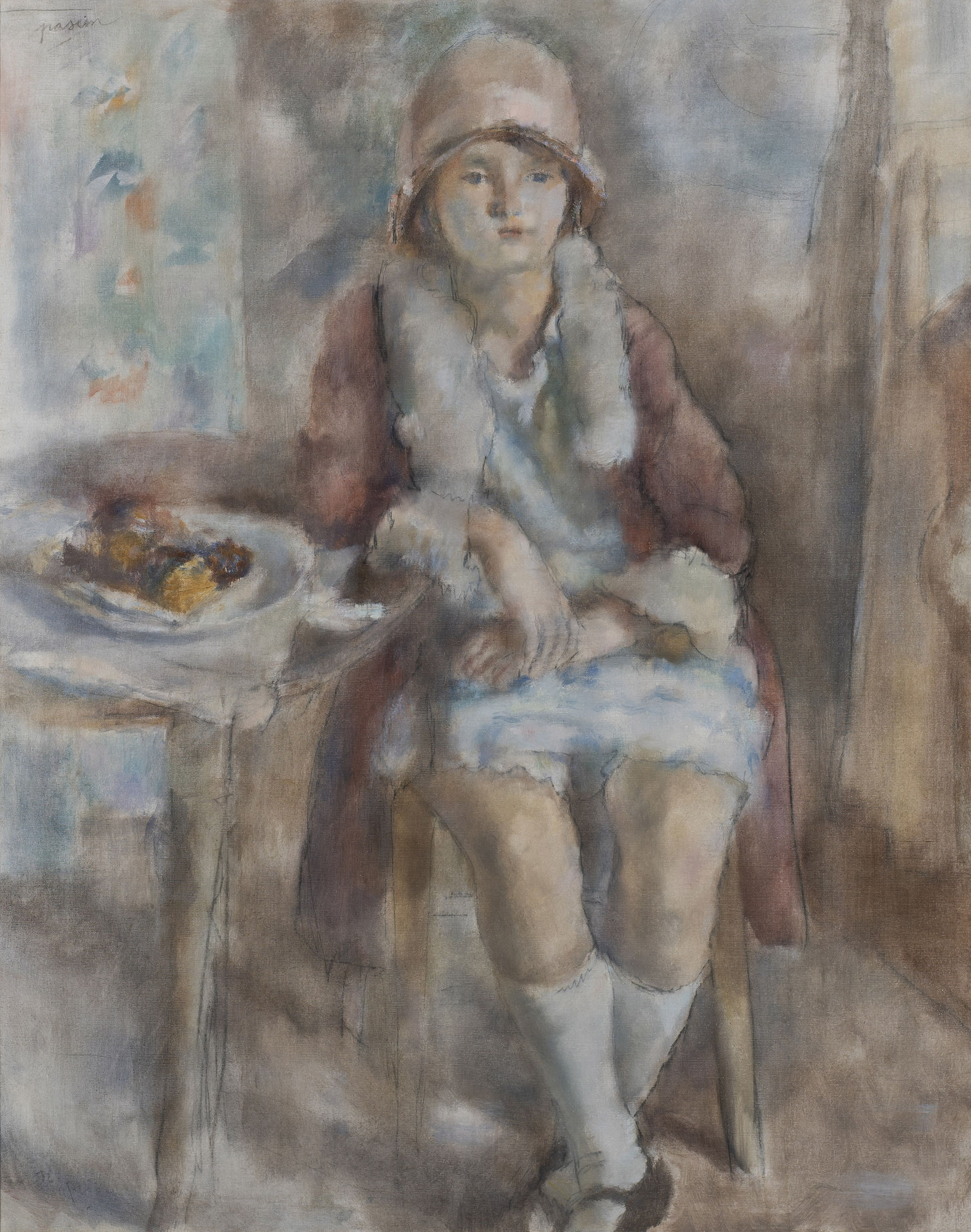 Jules Pascin, Jeune Fille au Café , 1927