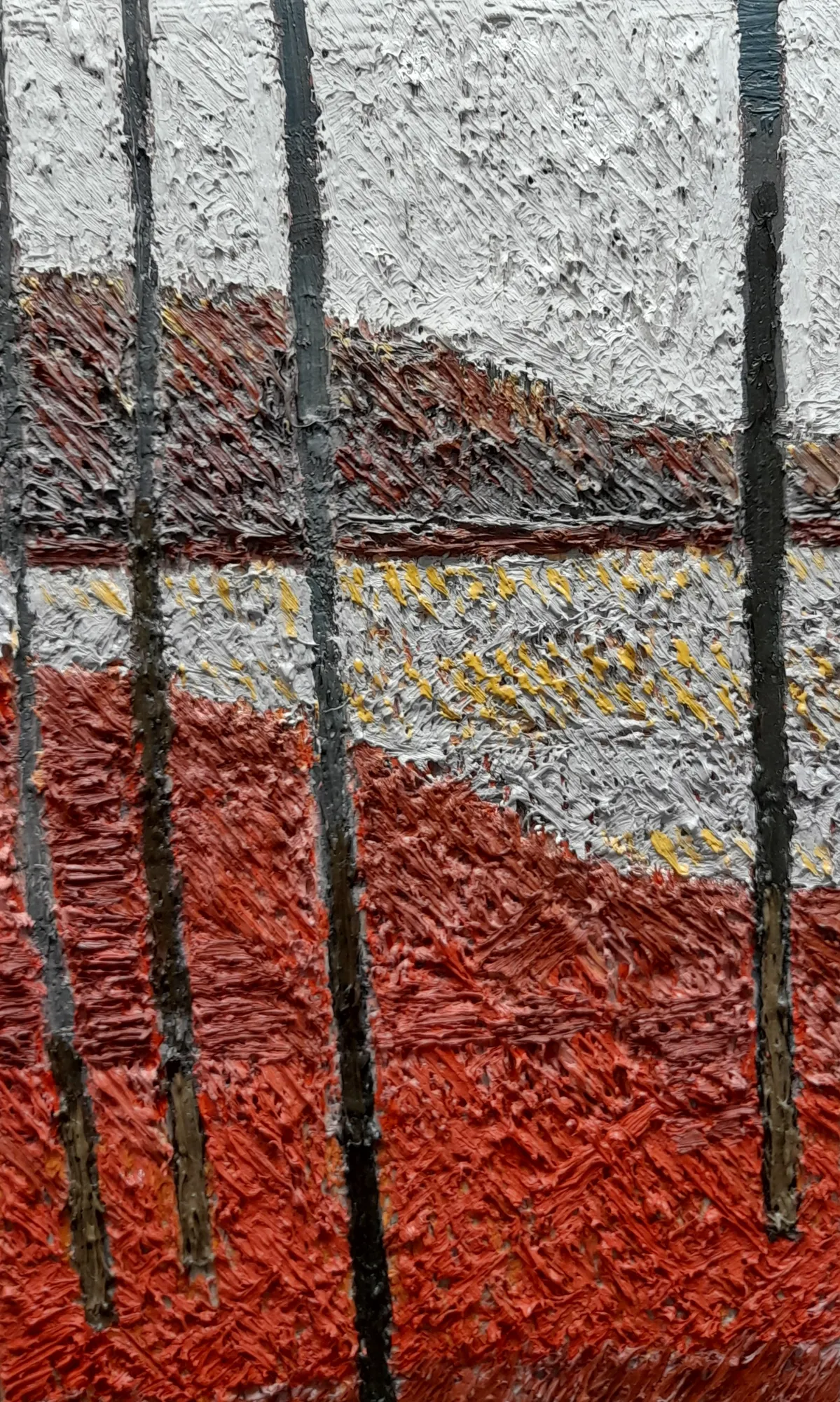 Jake Attree, Four Trees by the Water (Vertical)