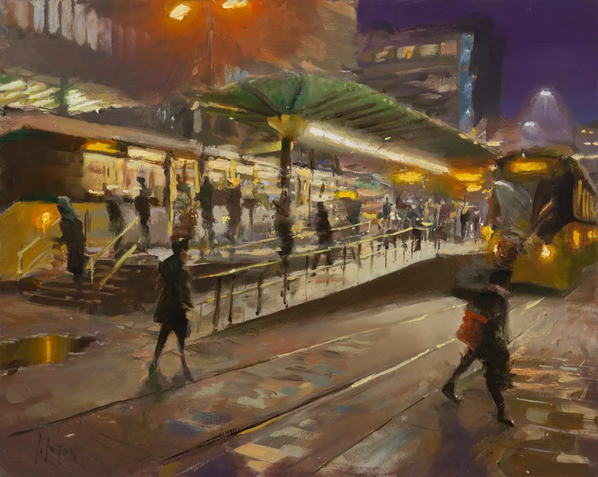 Rob Pointon ROI, Commuting in the Dark, St Peters Sq